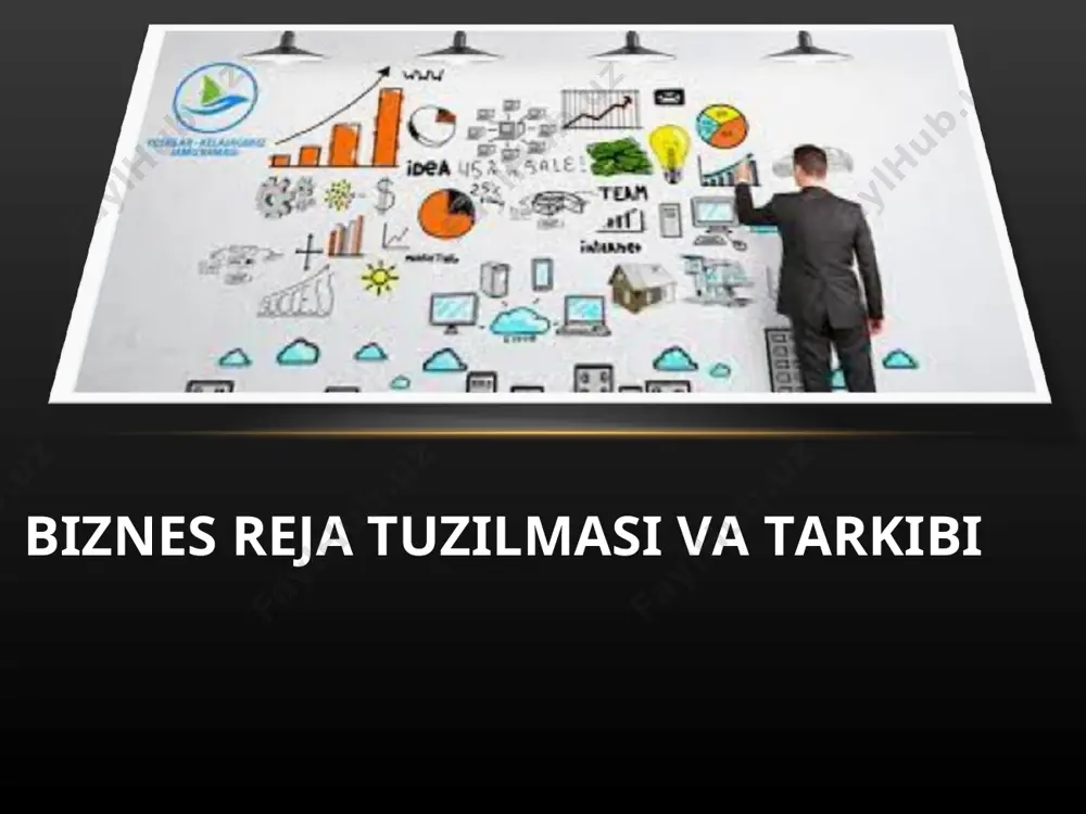 a tuzishda malakali mutaxassislar, masalan, huquqshunoslar, iqtisodchilar, buxgalterlar, texnologlar xizmatlaridan foydalanish maqsadga muvofiqdir. biznes-rejaning vazifasi biznes-reja o‘z mohiyatiga ko‘ra, quyidagi uch muhim vazifani bajaradi: birinchidan, korxona, firma va kompaniyaning, shu bilan birga, jamoa a’zolarining asosiy maqsad va vazifalarini belgilab beradi; ikkinchidan, g‘oya yoki birlamchi loyihaning amaliy harakat dasturi shakliga keltirilgan hujjat sifatida hisob-kitoblar, sarf-xarajatlar, biznesni tashkil qilish va yuritishning asosiy yo‘nalishlari to‘g‘risida ma’lumot beradi; uchinchidan, faoliyatni moliyalashtirish, kredit resurslaridan foydalanish, shuningdek, sarmoyador sheriklarni hamkorlikka jalb etishda asos vazifasini bajaradi. biznes-rejaning tuzilishi va tarkibiy qismlari har bir tadbirkor o‘z faoliyati, moliyaviy manbalarini hisobga olgan holda o‘zi uchun biznes-reja ishlab chiqadi. shu sababli hamma uchun bir xil mos tushadigan biznes-rejalar mavjud bo‘lmaydi. agar sizda bironbir biznes-g‘oya mavjud bo‘lib, uni amalga oshirish bo‘yicha biznes-reja ishlab chiqmoqchi bo‘lsangiz, taxminan quyidagi tarkibiy qismlarni shakllantirishingiz taqozo etiladi. biznes-reja tuzishda mutaxassislar yordamidan ham foydalanishingiz mumkin. ko‘plab korxona va muassasalar o‘z faoliyati tarkibida biznes-reja tuzish, tegishli maslahatlar berish …