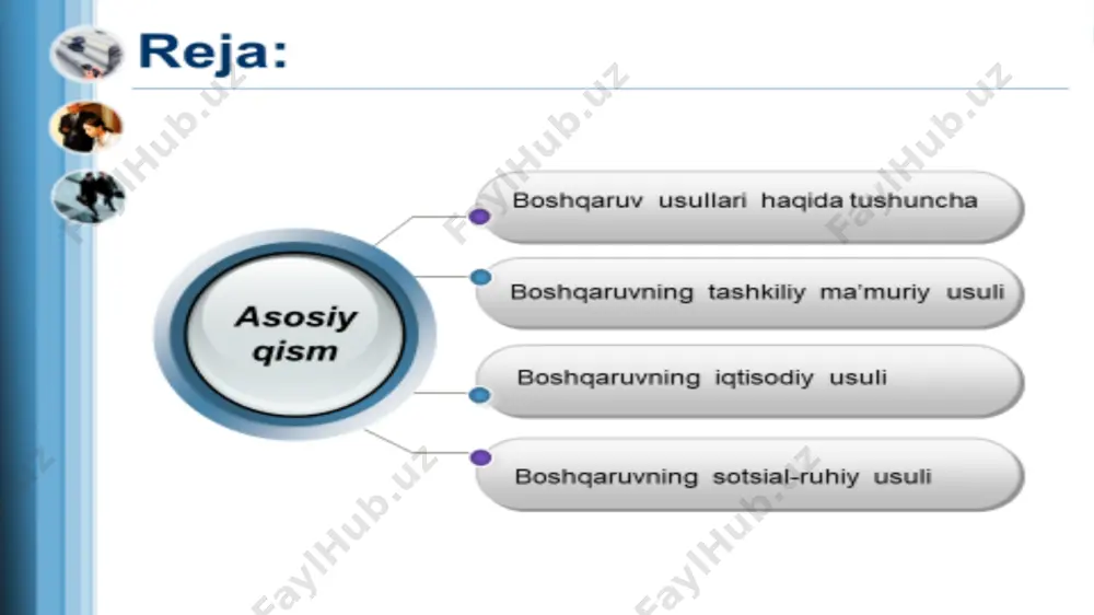 ulаr. ulаr jаmоаdа ijtimоiy - ruhiy munоsаbаtlаrni bоshqаrishgа yo’nаltirilgаn uslublаrdir. ulаr mа’nаviy, аqliy, nаfоsаtli vа ijtimоiy mоyilliklаrni uyg’оtish uslublаridir. ijtimoiy-ruhiy usullar quyidagi qurollardan foydalanadi: 1) mutanosblik (совместимость) 2) insonparvarlashtirish (гуманизация) 3) moyillashtirish (мотивация) moyillashtirishning quyidagi usullari mavjud: ishontirish; qat’iyatlilik; majburlash. 4) musobaqa uyushtirish (соревнование на предприятии) 5) ayblash (осуждение) 6) комплимент 7) iltimos (просьба) ijtimoiy-ruhiy tadqiqot usullari: 1) anketalash 2) intervyu olish 3) kuzatish стив джобснинг топишмоги: сухбат олдидан саволни ўйлаш учун 30 секунд берилган, агар жавоб бера олмаса ишга қабул қилинмаган. а, в, с, d, _ кетма кетликни давом эттириш учун қайси харфни қўйиш лозим? image2.png image6.png image7.wmf image8.jpeg image9.jpeg image10.jpeg image11.png image12.jpeg image13.jpeg image14.jpeg image15.jpeg image16.jpeg image17.jpeg image18.jpeg image19.jpeg image20.jpeg image21.jpeg image22.jpeg image23.jpeg image24.jpeg image1.png image3.jpeg image4.jpeg image5.jpeg sheets of a calendar with coins and a notebook /docprops/thumbnail.jpeg