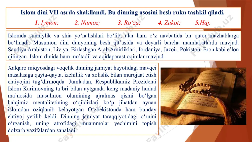 katlarda bayroq, madhiyaga cheksiz hurmatni, taxtga o‘tirish va innaugurasiya marosimlarini bu tushuncha tarafdorlari diniy marosimlar bilan tenglashtiradilar. shunday qilib din sotsiologiyasi ijtimoiy fikrda din atamasi bilan bog‘liq bo‘lgan barcha ijtimoiy jarayonlar va ijtimoiy xulqni o‘rganadi. mustaqil o‘zbekistonda dinga milliy qadriyat sifatida qaralishi xalq ongida ushbu hodisaga nisbatan to‘g‘ri xolis munosabatning shakllanishiga zamin bo‘ldi. bu boradagi yoshlar va fikr tarbiyasining asosiy yo‘nalishi ham silom diniga xos bo‘lgan insoniparvarlik tamoyillarini ongga singdirib borishni taqozo etadi. axloq sotsiologiyasining mohiyati axloq ijtimoiy ong sifatida muayyan xalq, elat yoki uyushmaning asrlar shakllangan xulq-atvor xatti-xarakatlar, his-tuyg‘u va kishilar o‘rtasidagi o‘zaro real munosabatlar tizimini ifoda etadi. axloq muayyan xalqning atrof muhitga, kishilarga va o‘z-o‘ziga bo‘lgan munosabatlari sifatida, bir jihatdan, mahalliy-milliy xususiyatga ega bo‘lsa, ikkinchi jihatdan, millatning umumjamiyat talablariga uyg‘un muvofiqligini ta’minlovchi umuminsoniy xususiyatga ham egadir. axloq va ijtimoiy munosabatlar uchun mushtarak manbalardan biri, tabiiyki, til hisoblanib, u ijtimoiy axborotni saqlovchi, ifodalovchi va yetkazuvchi muhim vosita bo‘lib, kishilar …