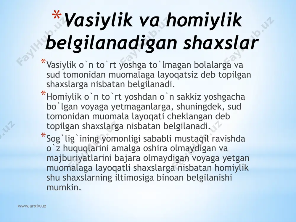 vasiylik va homiylikni o`rnatish tartibi - Page 4