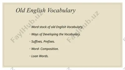 old english vocabulary — PPTX