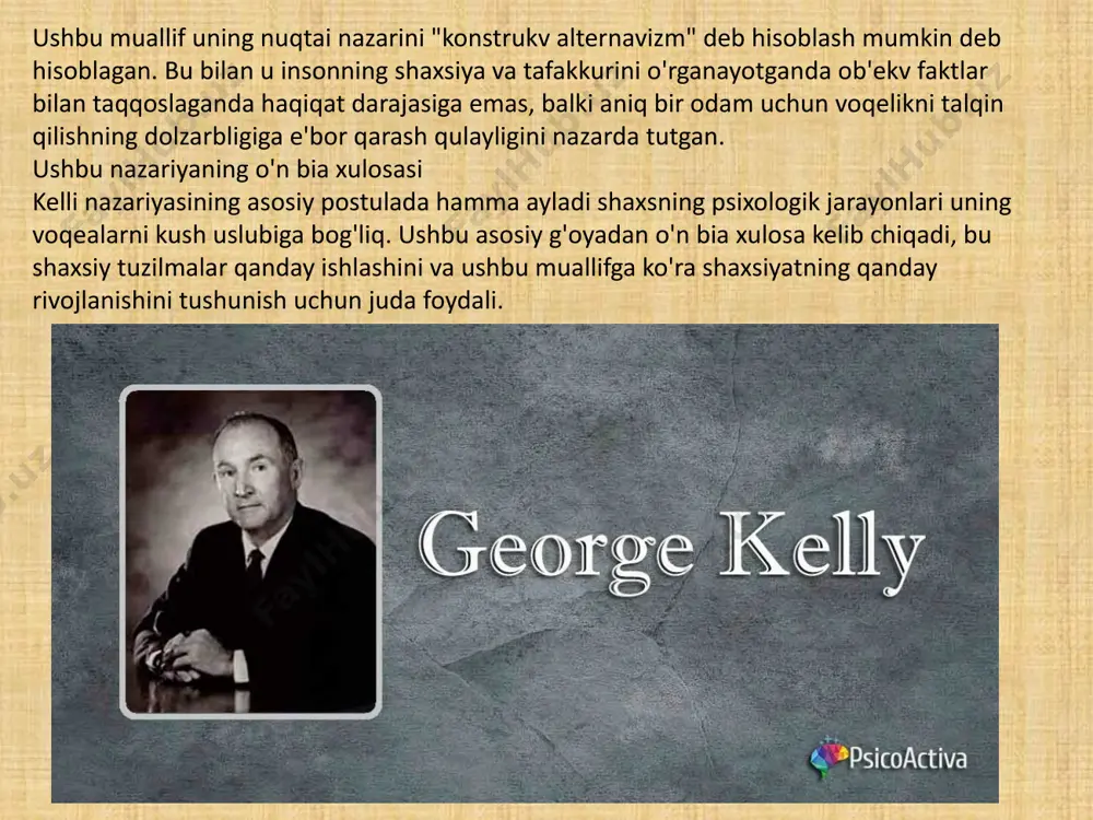 likka) intilish; qadrsizlanish va uning o’rnini to’ldirish hissi; ijtimoiy qiziqish; hayot stili (uslubi); kreativ «men». soxta finalizm - adler bo’yicha, insonning asosiy maqsadini, inson yo’nalishini belgilaydigan maqsadini haqiqatda tekshirib bo’lmaydigan-soxta maqsad deb tasavvur qiladi. ustunlikka intilish - bu oxirgi maqsadning dastlabki sifati hamma odamlar intiladigan afzallikka intilishdir. qadrsizlanish va uning o’rnini to’ldirish hissi. qadrsizlanish hissi - bu hissiyot o’z ijtimoiy yoki psixologik kambag’alligini boshdan kechirish bilan bog’liq yuzaga keladi. ijtimoiy qiziqish yoki umumiylik - bu guruh bilan chiqishish yoki yaxshi muomalada bo’lishni yuzaga keltirish. bunda odamning o’z shaxsiy qiziqishlarini, ijtimoiy foydali umumiy qiziqishlariga bo’ysundirishi hisoblanadi e’tiboringiz uchun rahmat! image7.png image8.png image9.jpeg image10.png image11.jpeg image12.png image13.jpeg image14.png image15.jpeg image16.jpeg image17.gif image18.gif image19.jpeg image20.gif image21.jpeg image22.jpeg image23.jpeg image24.jpeg image25.emf image26.gif image27.jpeg image28.png image29.png image30.emf image31.png image6.jpeg