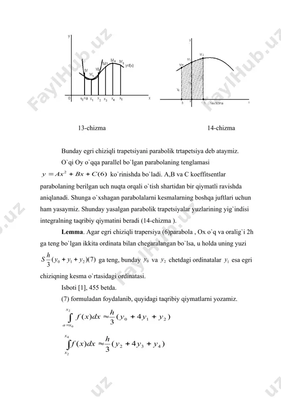 aniq integralni taqribiy hisoblash - Page 5