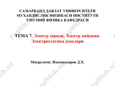 elektr zaryadi va elektr maydoni — PPT