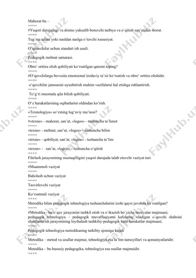 mahorat va tug'ma — DOCX