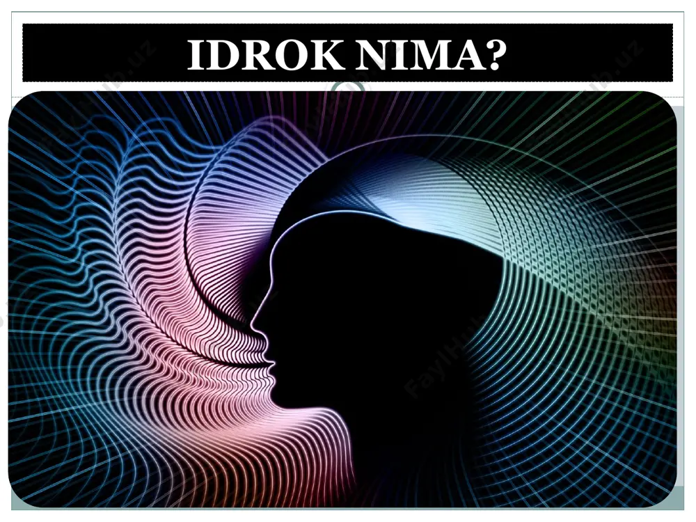 bog‘liq ravishda vaqt haqida ma’lum axborotga ega bo‘lamiz. bundan vaqt idrokini tadqiq etishda, ikki asosiy nuqtai nazarni: vaqt davomiyligi idroki va vaqt ketma-ketligini hisobga olish zarurligi haqida xulosa chiqarish mumkin. idrokda predmet va fon, yaxlit va xususiy o’zaro munosabatlar atrof-olam jismlari birday idrok etilmaydi. bir xillari yaqqol, «oldingi qatorga» surilgan holatda, boshqalari «orqaga o‘tib ketgan» holda, tushunarsiz holatda namoyon bo‘ladi. bunga muvofiq ravishda idrok jismi, yoki ob’ekti, va bizga, bir vaqtning o‘zida o‘z ta’sirini o‘tkazuvchi, lekin orqa planga o‘tib ketgan boshqa jismlardan iborat bo‘lgan fon ajratiladi. masalan, kitob javonidan biror kitobni oladigan bo‘lsak, biz boshqa ko‘pgina kitoblarni idrok etamiz, lekin idrok predmeti, ob’ekti bo‘lib, bizga ayni damda zarur va biz izlayotgan kitob hisoblanadi. figura va fon dastlab figura (jism) va fon o‘rtasidagi farq tasviriy san’atda yuzaga kelgan. psixologiyada ushbu muammo mustaqil muammo sifatida daniyalik psixolog e. rubin tomonidan ko‘rib chiqilgan edi. yakka holatdagi, oldinga chiqqan, e’tiborni o‘ziga qaratuvchi hodisaviy maydon …