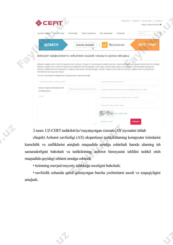 chiqilgan avtomatlashtirilgan ssenariylarga ega yoki masofadan o‘z konfiguratsiyalarini o‘zgartirish imkoniyati mavjud bo‘lgan mexanizmga ega bo‘ladi. siem (security information and event management) - axni boshqarish va xavfsizlik hodisalarini nazorat etish. ax insidentlari reaksiya va monitoring markazi (soc) dan foydalanganda quyidagi samaralarga erishishi mumkin: • ax ta’minlashni tayyor jarayoni; • kapital xarajatlarni yo‘qligi; · investitsiya yuqoriligi; · sifatni oshishi; · inson resurslardan ozod bo‘lish. axborot xavfsizligi insidentlarini nazorat etuvchi vositalarning taxlili ax insidentlarini nazorat etuvchi vositalar - bu tizimning boshqa jarayonlari bilan chuqur integrallashgan tizimdir. insidentlarni nazorat etish vositalari amalga oshirish uchun ko‘plab yuzaga keladigan muammolarni yechish lozim. bunday tizimlar ko‘plab funsiyalarni o‘z ichiga olishini hisobga olgan holda interfeysda namoyish etiladigan ma’lumotlar to‘plami ham keng qamrovli bo‘lishi lozim. 5-rasm. insidentlarni nazorat etuvchi tizimi interfeyiga misol 6-rasm. insidentlarni kuzatish va javobgar xodim to‘g‘risida ma’lumotni ko‘rsatish insidentlarni nazorat etish tashkilotning kopleks xavfsizligini ajralmas qismi hisoblanadi. axni boshqarish siyosati tarkibiga jarayonning kuzatish, unga jalb etilgan …
