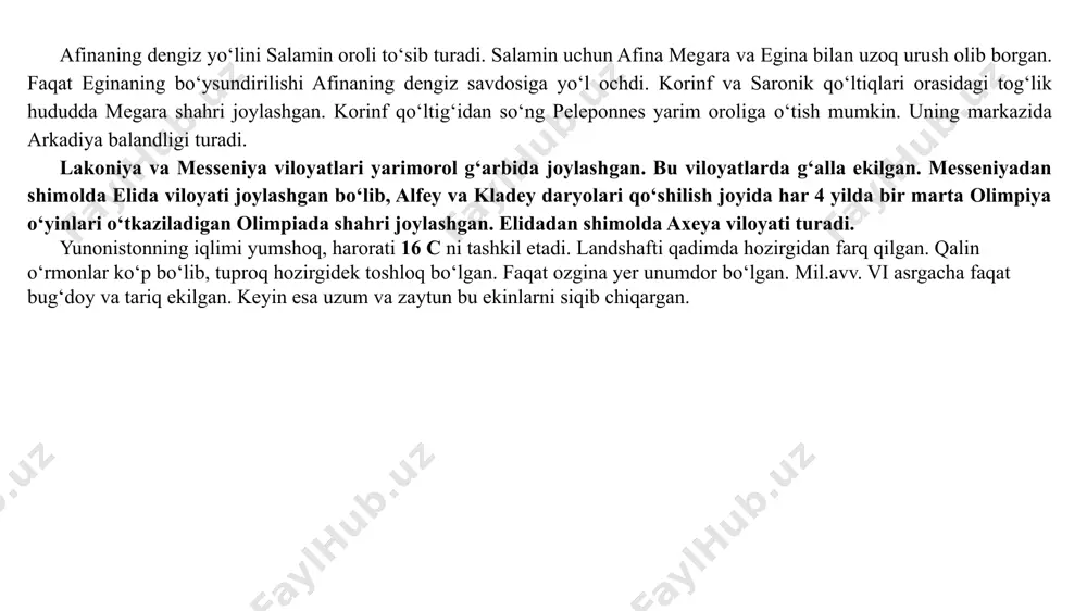 ekani shubha qilinadi. fukidid peloponnes urushi tarixini o‘ziga ma’lum bo‘lgan ma’lumotlar asosida tahlil qiladi. bu ilmiy-tarixiy tanqidning boshlanishi edi. ksenofontning yunon tarixi bo‘yicha yozgan asari fukidid tarixining davomi edi. afinalik ksenofont (taxminan mil.avv. 430–360- yillar) boy, zodagon oilasidan bo‘lib, suqrotning sho­girdi bo‘lgan. u shahzoda kayxusrav qoshinida yollanma sarkarda bo‘lib xizmat qiladi. shahzoda mil.avv. 401-yil kunaks yonidagi jangda yengilgach, ksenofont spartaga harbiy xizmat­ga kirdi. podsho ageselay bilan do‘stlashdi. shundan so‘ng afina uni xoin deb hisoblab, umrbod shahardan quvg‘in qildi. ksenofontning «yunon tarixi» mil.avv. 410-yildan boshlanib, peloponnes urushining nihoyasiga bag‘ishlangan. kvint kursiy ruf rim tarixchisi taxminan mil. i asrda yashab, 40-yillarda makedoniyalik aleksandrning tarixi nomli 10 jildli asarini yozdi. i-ii jilddan boshqa barcha jildlari saqlanib qolgan. asarda makedoniyalik aleksandrning faoliyati tanqidiy yoritilgan. plutarxning «qiyosiy tarjimayi hollar» asari qadim­gi yunon-rim siyosiy arboblarining qiyosiy tarjimayi hollariga bag‘ishlangan. makedoniyalik aleksandrning sharqqa yurishlaridan so‘ng yunoniston tarixida arastu tarixi maktabi shakllandi. bu davrning eng ko‘zga ko‘ringan asari …