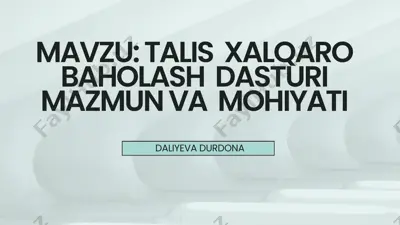 talis xalqaro baholash dasturi — PDF