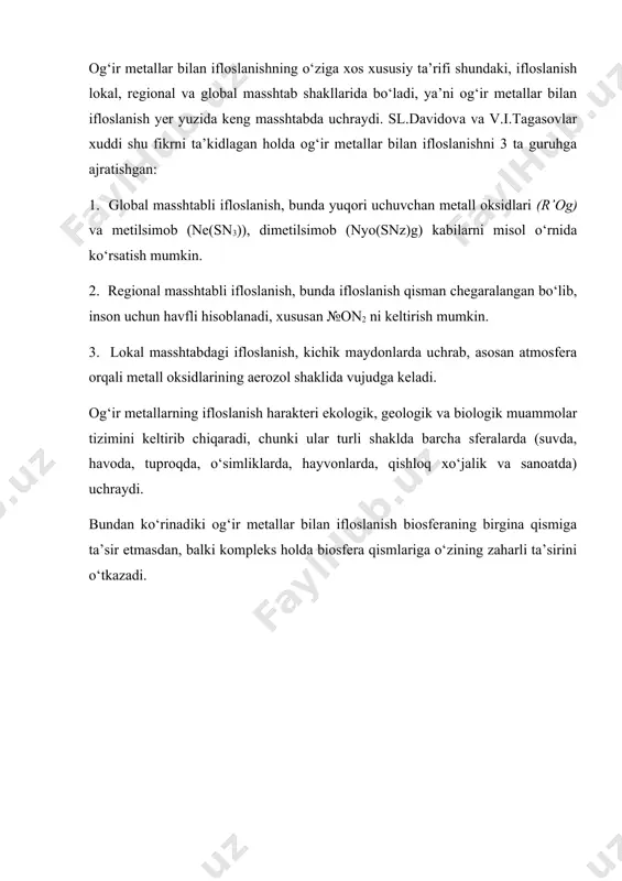 biosferaning og‘ir metallar va ularning birikmalari bilan ifloslanish muammolari - Page 4