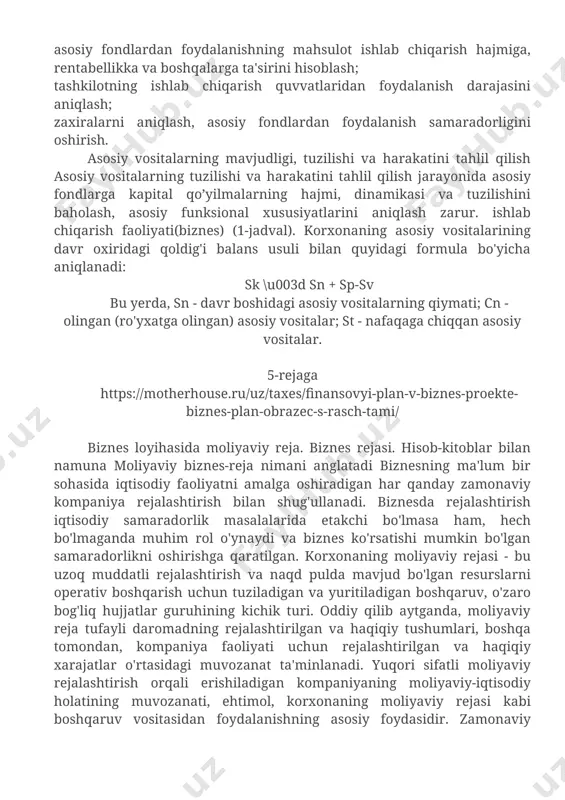 ga oʻtadigan eskirish darajasini aniqlashga im-kon beradi. asosiy fondlar real miqdori mamla-katning iqtisodiy salohiyatini, ishlab chiqarish quvvatini koʻrsatadi. https://motherhouse.ru/uz/the-purchase-of-apartments/effektivnoe-ispolzovanie-osnovnyh-sredstv-teoreticheskie-aspekty-effektivnosti-ispolzovaniya-osnovn/ asosiy fondlardan samarali foydalanish. korxonaning asosiy fondlaridan foydalanish samaradorligining nazariy jihatlari. korxonaning asosiy fondlari tarkibi har qanday ishlab chiqaruvchi kompaniyaning asosiy resursi bu asosiy vositalar (ot) bo'lib, ularning tahlili an'anaviy ravishda ularning holati va foydalanish samaradorligini baholashni o'z ichiga oladi. asosiy vositalarni tahlil qilish algoritmi quyidagi tartiblarni o'z ichiga oladi: e'tibor bering, tahlil jarayonida asosiy vositalardan boshqa foydalanish, ya'ni olingan va ijaraga olingan asosiy vositalar to'g'risidagi ma'lumotlarga e'tibor qaratish lozim. shu bilan birga shuni yodda tutish kerakki, lizing asosida olingan asosiy vositalar korxonaning ishlab chiqarish imkoniyatlarini oshiradi, ijaraga olingan asosiy vositalar esa ishlab chiqarish imkoniyatlarini pasaytiradi. korxonaning asosiy fondlarini tahlil qilishning maqsadlari quyidagilardan iborat: tarkibiy bo'linmalarni va umuman korxonani asosiy vositalar bilan ta'minlashni belgilash; umumiy va xususiy ko'rsatkichlar bo'yicha asosiy vositalardan foydalanish darajasi; ularning o'zgarishi sabablarini aniqlash; asosiy fondlardan foydalanishning mahsulot …