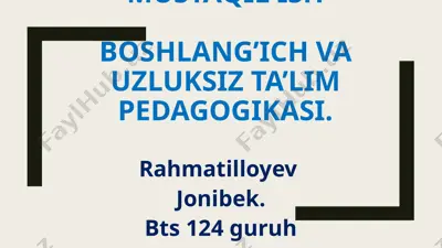 mustaqil ish — PPTX