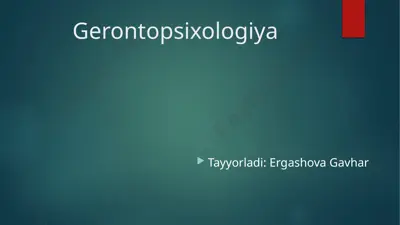 gerontopsixologiya — PPTX
