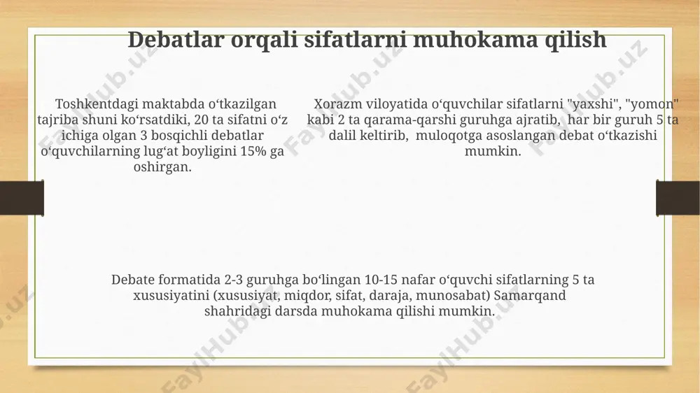 "sifat soʻz turkumini oʻrganishda interfaol usullarni qoʻllash" - Page 5