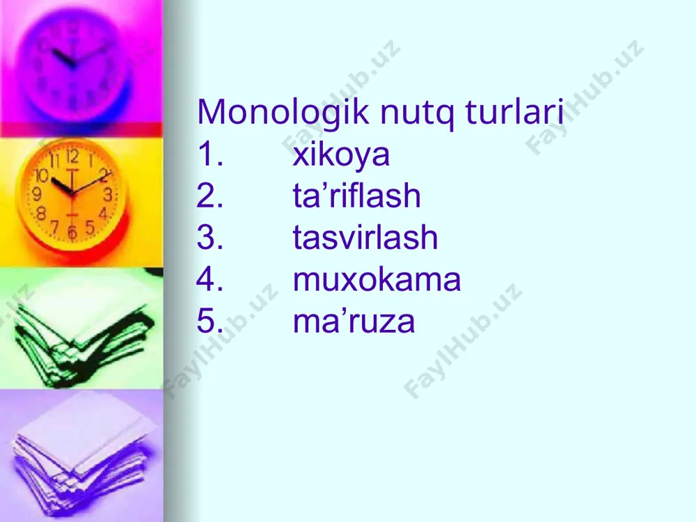 nutq faoliyati turlari. monologik va dialogik nutq - Page 5