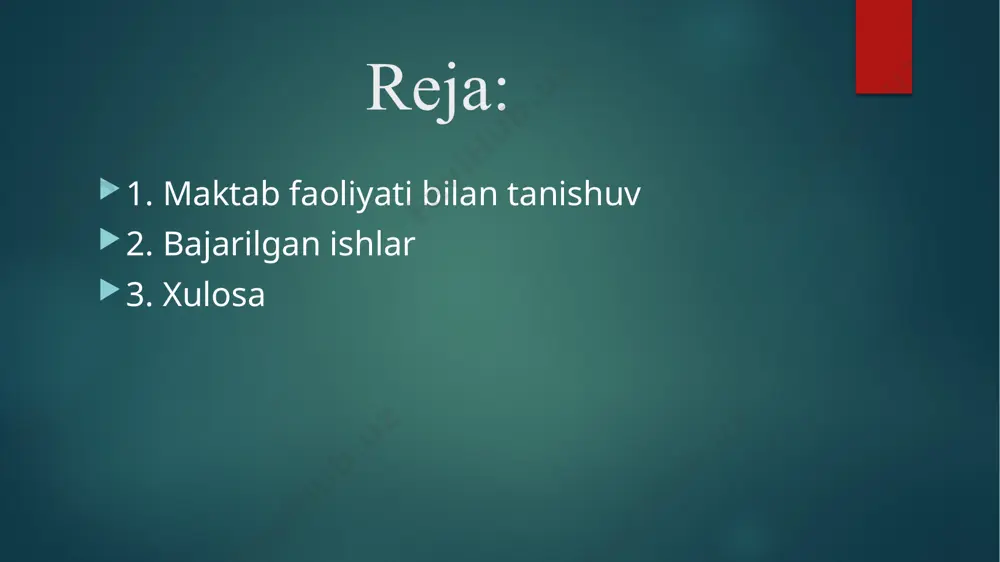 ogik profilaktik ishlarni qayd etish daftari kasb-hunarga yo‘naltirish bo‘yicha chora-tadbirlar rejasi va xisobotlar psixologning individual va guruhiy maslaxatlarni qayd etish daftari voyaga etmaganlar o‘rtasida jinoyatchilik, huquqbuzarlik va o‘z joniga qasd qilishni oldini olish bo‘yicha ish rejasi va xisobotlar umumiy o‘rta ta‘lim maktabi psixologlari o‘quvchilarni muassasalarda tarbiyalash va o‘qitish jarayonida ruxiy, jismoniy (somatik) va ijtimoiy farovonligini muxofaza qilishga yo‘naltirilgan kasbiy faoliyatini amalga oshorishda quyidagi xujjatlarni yuritishi kerak 1-sinfga moslasholmagan o‘quvchilar bilan individual ishlash jarayonidan lavha 1-sinfga yangi kelgan bolalarning taʼlim jarayoniga moslashishi turli sabablarga koʻra qiyin kechishi mumkin. bunday oʻquvchilar bilan ishlash uchun quyidagi uslublar samarali boʻladi: 1. moslashish muammolarining sabablarini aniqlash • akademik qiyinchiliklar – harf tanimaslik, yozish va oʻqishda qiynalish. • psixologik omillar – maktab muhitiga oʻrganolmaslik, hadik, stress. • ijtimoiy omillar – doʻst orttira olmaslik, tartibga moslashishda qiyinchilik. • fiziologik sabablar – nutq nuqsonlari, tez charchash, diqqatni jamlay olmaslik. 3. insonparvarlik yondashuvi • bolani qattiq tanqid qilish va …