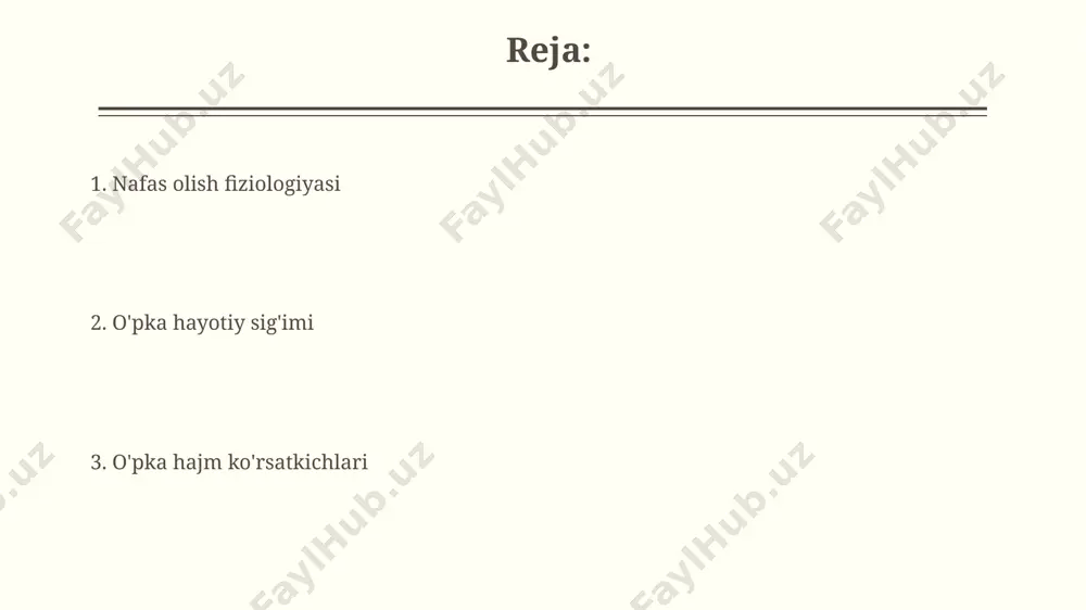 tikligining pasayishi bilan izohlanadi. vc ni o'lchash usullari plevrografiya yordamida o'pkaning hajm o'zgarishlarini kuzatish orqali taxminiy vital sig'imni aniqlash mumkin, bu usul 3d tasvirlarni beradi va aniqroq natijalarga olib kelishi mumkin. vital kapasitetni o'lchashda spirometriya usuli qo'llaniladi, bu erda bemor maksimal darajada nafas olib, keyin maksimal darajada havo chiqaradi va bu hajm 4-6 litr atrofida bo'lishi mumkin. balandlikning ta'siri balandlikda jismoniy mashqlar paytida gipoksemiya va giperventilyasiya kuchayishi vital sig'imga yuklamani oshiradi, bu esa mashqlar intensivligi va balandlik darajasiga bog'liq bo'lgan qisqa muddatli o'zgarishlarga olib kelishi mumkin. balandlikning oshishi bilan atmosfera bosimi pasayadi, bu esa alveolalardagi havo hajmining ortaishiga va shuning uchun ham o'pka hajm ko'rsatkichlarining, jumladan, vital sig'imning o'zgarishiga olib keladi, taxminan har 1000 metr balandlik uchun 10% ga yaqin. jismoniy mashqlarning ta'siri mashqlar natijasida kapillyarlarning zichligi ortadi, bu esa gaz almashinuvi yuzasini 20-30% ga kengaytiradi va kislorodning qonga o'tishi tezligini oshiradi. jismoniy mashqlar muntazam bajarilayotganida, maksimal nafas hajmida (mnh) …