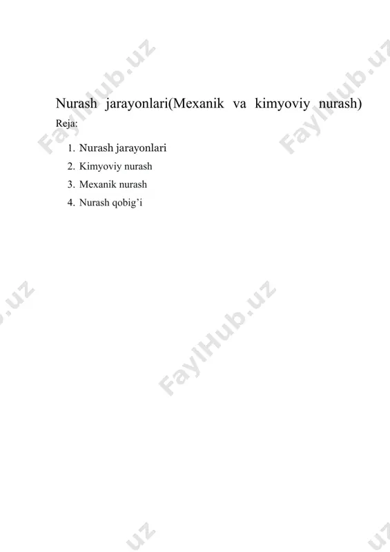 asalan, togʻlar (vulkanik, tektonik) qanchalar tez va baland koʻtarilsa, ularning yemirilishi shunchalar tezlashadi. bunda yer poʻstida modda va energiya almashinuvi kuzatiladi. togʻlab yemirilib, pasayib boradi, tekisliklar esa, choʻkindi jinslar bilan toʻlib, koʻtarila boshlaydi. yer poʻstidagi mavjud mubozanat buzilib, tektonik harakatlar yangidan faollasha boshlaydi. ekzogen va endogen jarayonlar shu tarzda bir biri bilan hamkorlikda ishlaydi va bir — biri bilan dinamik birlikda rivojlanadi. ekzogen jarayonlar ham endi oʻz navbatida ikkiga boʻlinadi: quruqlikdagi va suvli muhitdagi jarayonlar. quruqlikdagi ekzogen jarayonlar shamol, vaqtincha oqar suvlar, muzliklar tasirida yuzaga keladi. ekzogen jarayonlarning vaqt davomida rivojlanishiga tektonika, iqlim va antropogen omillar taʼsir etadi. choʻkindi hosil boʻlish muhiti koʻp omilli boʻlib, unda xududning iqlimi, relyefi va geotektonik rejimi muhim ahamiyatga ega. yer yuzasida ochilib yotgan birlamchi togʻ jinslarining havo, suv va muzlik, haroratning oʻzgarishi va boshqa tabiiy — kimyoviy hodisalar hamda organizmlar taʼsirida parchalanishiga nurash deyiladi. u nurash omillariga qarab fizik, kimyoviy va biologik nurashga boʻlinadi. …