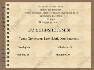 xromosoma kesellikleri, daun sindromi — PPT