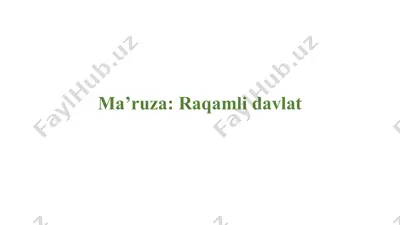 raqamli davlat — PPTX