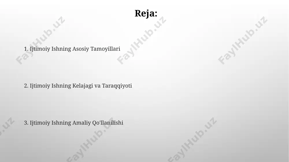 niq maqsadlarni (5-7 ta) belgilash va ularga erishish uchun bosqichma-bosqich reja tuzish kerak. mijozlar bilan ishlashda kamida 3 ta turli yondashuv (psixodinamik, kognitv-xulq va sistemali) qo‘llanilishi muhim, har birining samaradorligi mijozning individual xususiyatlariga bog‘liq. jamoat bilan ishlash “jamoat bilan ishlash”da gender tengligi va ijtimoiy adolat tamoyillari muhim ahamiyatga ega bo‘lib, dasturlar kamida 2 ta ijtimoiy guruhning ehtiyojlarini qondirishi lozim. “jamoat bilan ishlash”da muvaffaqiyatli dasturlarni amalga oshirish uchun kamida 30% jamoa a’zolarining faol ishtiroki talab etiladi, aks holda samaradorlik sezilarli darajada pasayadi. oilaviy terapiya oilaviy terapiya, oila a’zolarining o’zaro munosabatlarini yaxshilashga qaratilgan bo’lib, 70% hollarda muvaffaqiyatli natijalarga erishiladi va samaradorligi turli omillarga, jumladan, terapevtning malakasiga bog’liq. oilaviy terapiyaning asosiy usullaridan biri – sistemali yondashuv bo’lib, u oila a’zolarining o’zaro bog’liqliklarini va ularning harakatlarining oqibatlarini tahlil qilishni o’z ichiga oladi; bu 3-5 sessiyadan iborat bo’lishi mumkin. kasbiy axloq va etik standartlar kasbiy axloq kodeksi kamida 5 ta asosiy printsipni, jumladan, mijozlarning manfaatlarini …