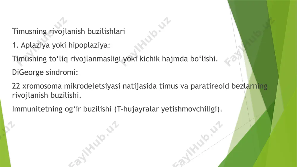 taloqning tug‘ma anomaliyalari va o‘smalari. timusning rivojlanish buzilishlari - Page 5