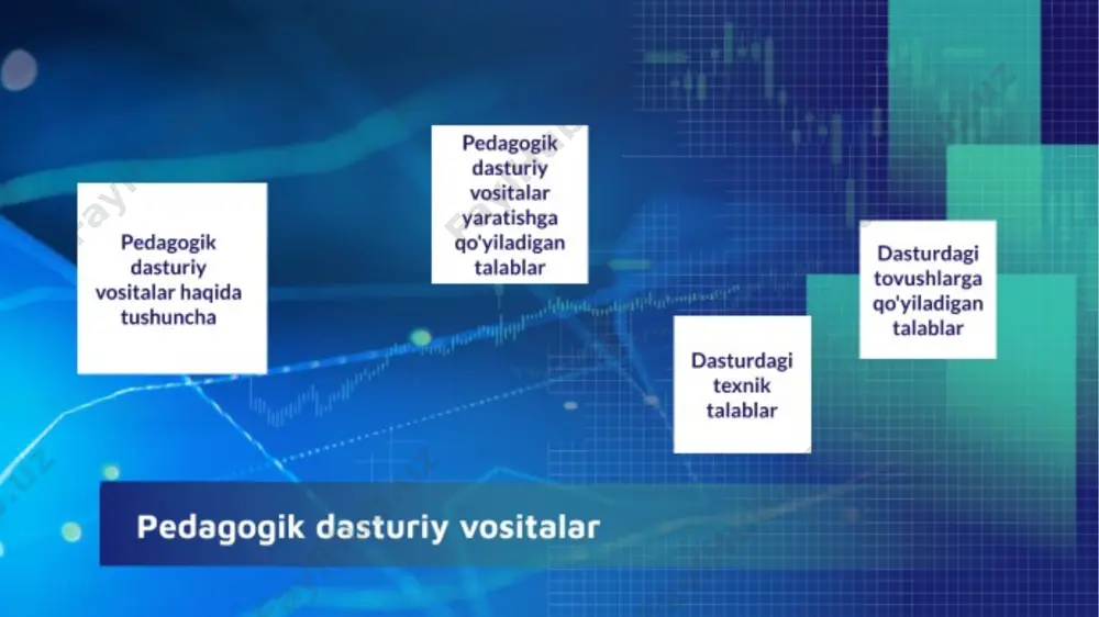 olish. " " 8 pedagogik dasturiy vositalarni qo`llash asosida o`quvchilarning mustaqil ta`lim olish ko`nikma va malakalarini shakllantirishda o`quvchilarning funksional va psixofiziologik imkoniyatlari inobatga olinishi shart. pedagoglarning pedagogik dasturiy vositalar asosida imkon qadar ko`proq ma`lumotlarni yoritishga intilishi o`quvchini ortiqcha toliqtirishga olib kelishi mumkin. o`z navbatida ma`lumotlarni uzatish tezligini oshirish esa ma`lumotlarni o`zlashtirish sifatiniing pasayishiga, xatoliklar sonining ortib borishiga, o`quvchining o`zini his qilishi va sog`ligiga salbiy ta`sir qiladi. fiziologik-gigienik sohada amalga oshirilgan tadqiqotlar kompyuterda ishlashda bilim oluvchilarning aqliy ish qobiliyati o`zlashtiriladigan ma`lumotlar hajmiga teskari proporsional ravishda o`zgarib borishini e`tirof etadi. bu quyidagi sabablar bilan izohlanadi: ko`rish organlariga tushadigan yuklamaning ortib borishi; - yangiliklarni qabul qilishda yuzaga keluvchi dastlabki ruhiy ko`tarinkilikning tinib qolishi; - yuzaga kelishi mumkin bo`lgan noaniqlik va xatoliklar tufayli salbiy hissiyotlarning yig`ilib borishi; - katta miqdordagi ta`limiy resurslarni qabul qilish undan keyingi axborot resurslarini faol o`zlashtirishga to`sqinlik qiladi. bu holat ta`lim jarayonida pedagogik dasturiy vositalarni ishlab chiqish va joriy etishda …