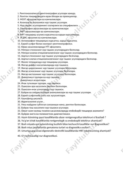 radiologik diagnoz usullari haqida — DOC