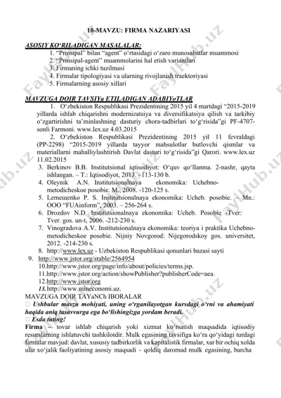 firma nazariyasi — DOCX