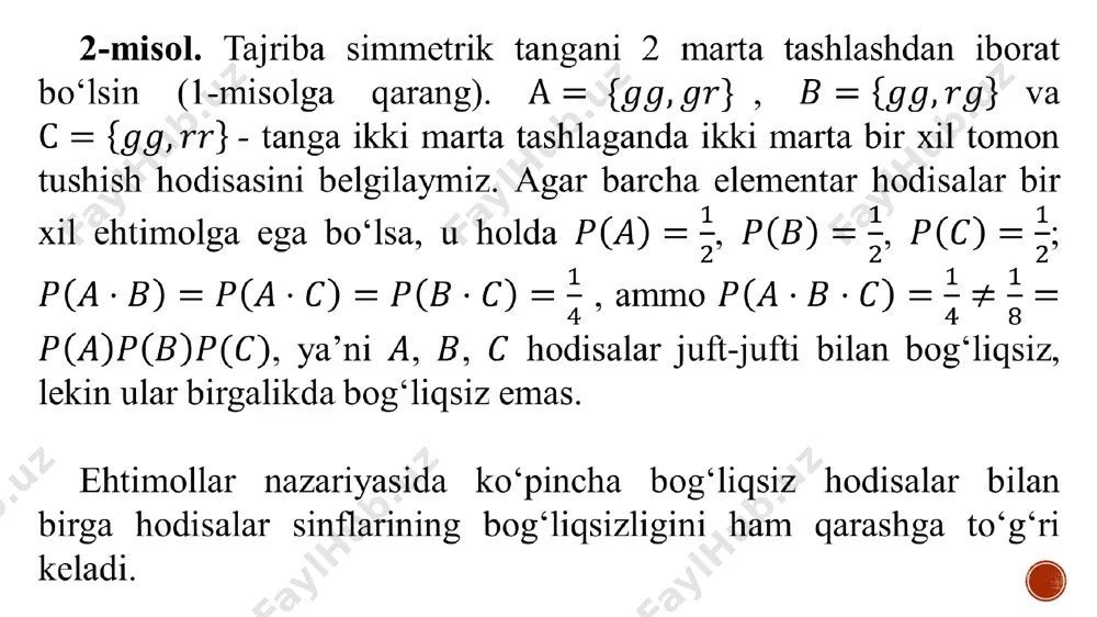 3-ma’ruza.hodisalarning bog‘liqsizligi - Page 5