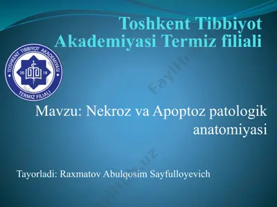 nekroz va apoptoz patologik anatomiyasi — PPTX