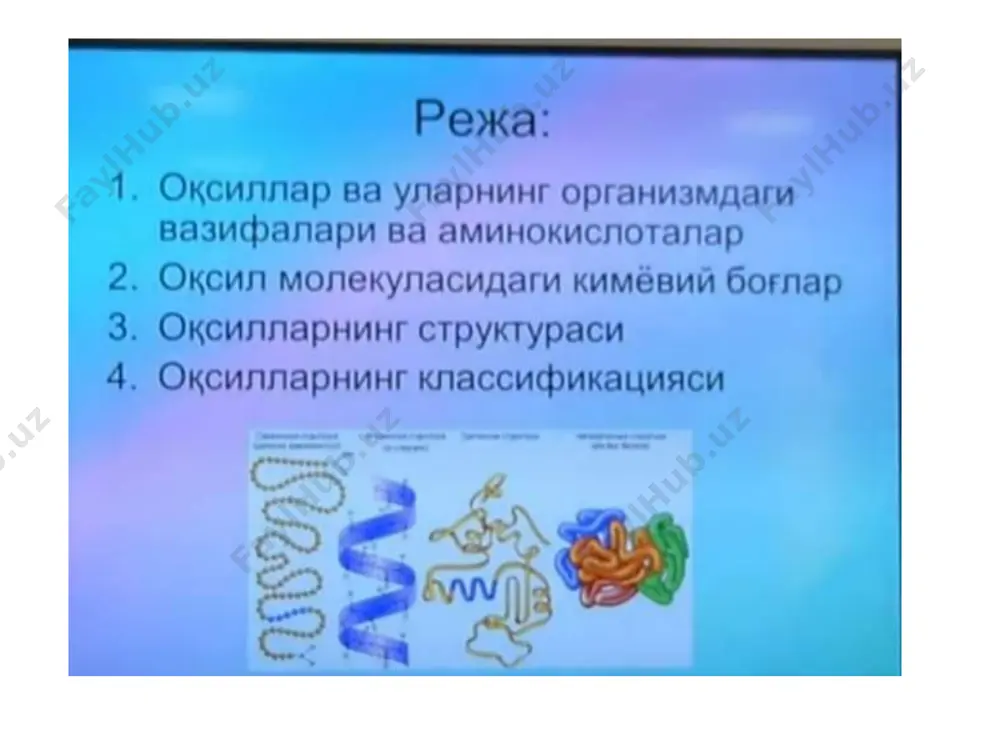 oqsil va aminokislota molekulalarining tarkibini o`rganish - Page 3