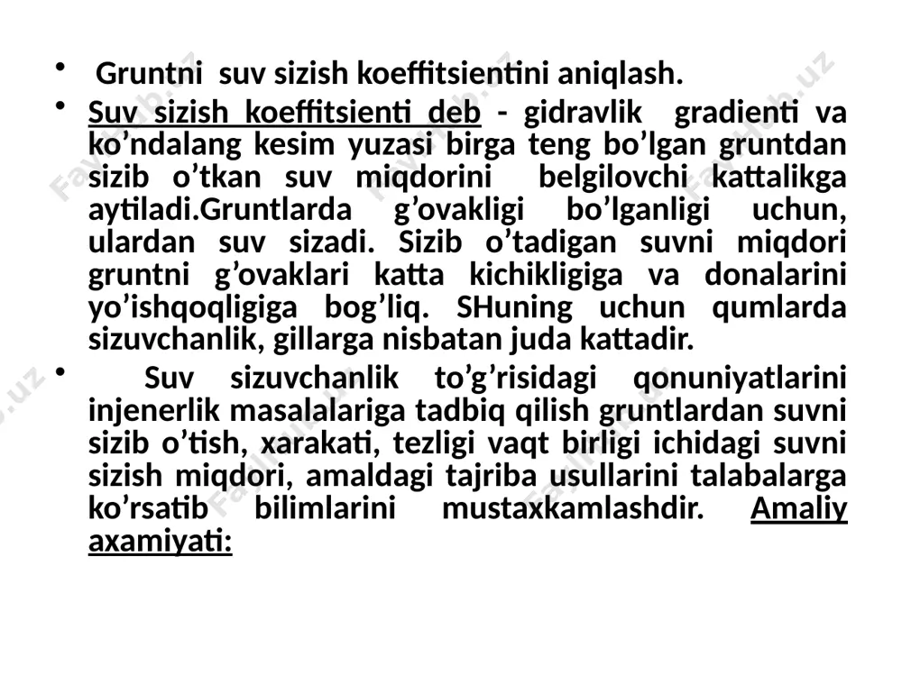gruntlarda suvning sizishi (3-ma’ruza) - Page 4