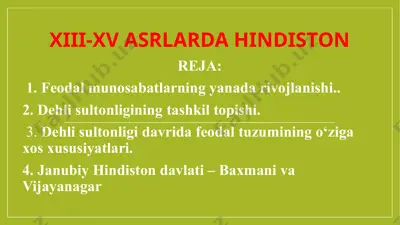 xiii-xv asrlarda hindiston — PPTX