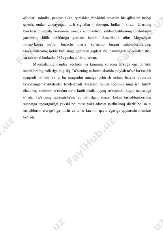 . nemov r.s. prakticheskaya psixologiya poznaniye sebya: vliyaniye na lyudey:posobiye dlya uch-sya-m:gumanit. izd.sentr vlados, 2003, - 320 s. 5. www.referat.arxiv.uz www.slayd.arxiv.uz www.ziyonet.uz