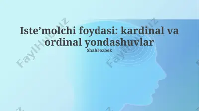 kardinal va ordinal yondashuvlar — PPTX