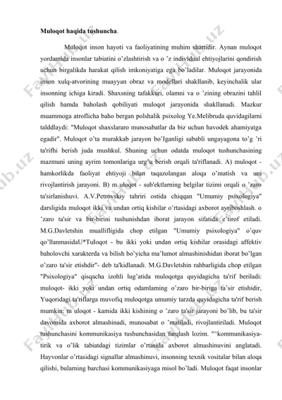 muloqot haqida tushuncha. — DOCX