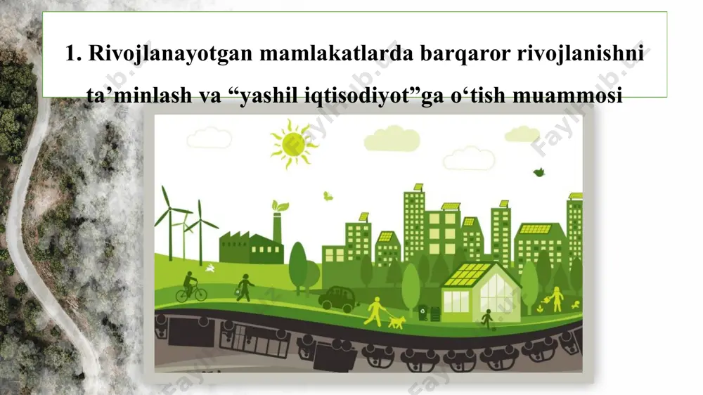 ’minlashga harakat qilmoqda va qishloq, o‘rmon xo‘jaligi, tiklanadigan energiya, cheklangan tabiiy resurslarni o‘zlashtirish kabi sohalarda muvafaqqiyatli islohotlarni amalga oshirmoqda. o‘zbekiston uchun “yashil iqtisodiyot”ga o‘tishning rivojlanayotgan mamlakatlar, jumladan, xitoy, mdh mamlakatlari tajribasi muhim ahamiyatga ega. 2. “yashil iqtisodiyot”ga o‘tishning xitoy tajribasi xitoy aholi jon boshiga to‘g‘ri keluvchi sanoat ishlab chiqarish hajmi rivojlangan mamlakatlar ko‘rsatkichining 1/3 qismiga tenglashganda barqaror rivojlanish yo‘lini tanladi. 2007 yilda xitoyning sobiq bosh vaziri ven szyabao xitoy iqtisodiyotini “beqaror, muvozanatlashmagan, muvofiqlashtirilmagan va notekis rivojlanayotgan” iqtisodiyot sifatida tanqid qildi. xitoy hukumati keyingi besh yilliklar rejalariga tuzatishlar kiritdi va shu vaqtdan boshlab mamlakat rivojlanishida iqtisodiy o‘sishni miqdor jihatdan emas, balki sifat jihatdan ta’minlashga harakat qilmoqda. xitoyning “yashil iqtisodiyot”ga o‘tish borasidagi yondashuvi g‘arb mamlakatlaridan jiddiy farq qiladi. xitoy o‘sib borayotgan ishlab chiqarish sektorlarini yanada rivojlantirish bilan atrof-muhitni muhofaza qilish tamoyillarini muvofiqlashtirishga harakat qilmoqda. bu borada quyidagi uch jihatini ajratib ko‘rsatish mumkin. birinchidan, xitoyda sanoatlashishga qarshi kurashish barqaror rivojlanish konsepsiyasiga kirmaydi, aksincha …