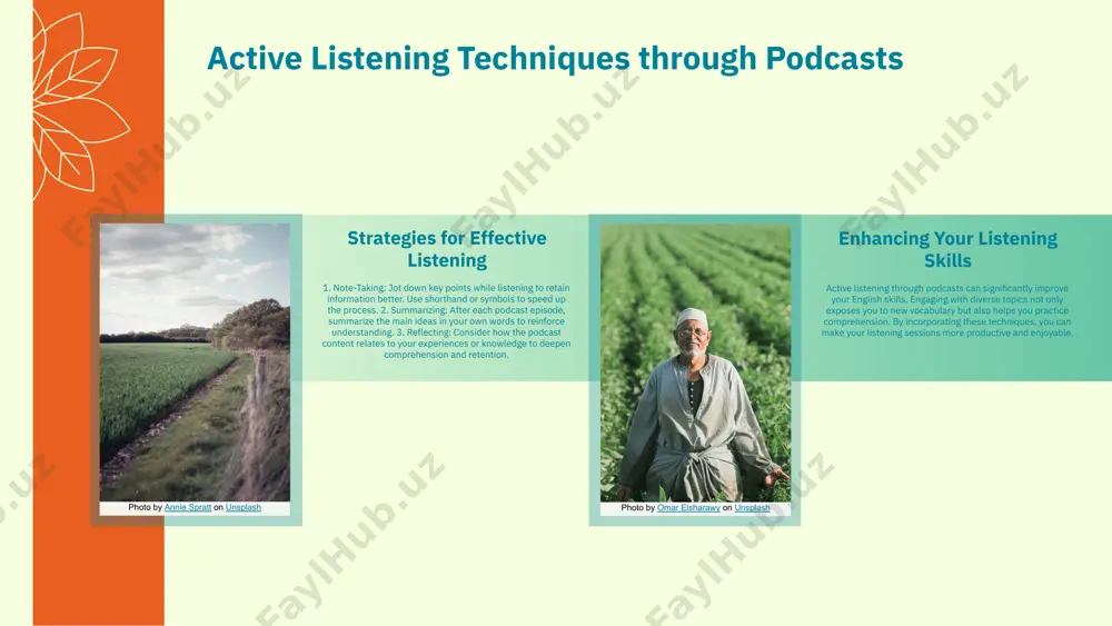 ulary enhancing vocabulary retention podcasts provide a unique context for learning vocabulary, as they present language in natural conversation. by listening to diverse topics, learners encounter new words in context, which aids retention and understanding. this method supports auditory learning, making vocabulary acquisition more engaging and memorable. real-life usage examples for instance, a podcast episode discussing travel can introduce phrases related to navigation and cultural experiences. learners can practice these terms by incorporating them into conversations about their own travel experiences, bridging the gap between learning and real-world application. student testimonials on vocabulary impact many students report that vocabulary learned through podcasts enhances their communication skills. for example, one learner shared how specific phrases from a business podcast helped them succeed in a job interview, demonstrating the practical value of podcast vocabulary in real-life situations. conclusion: podcasts as a learning tool in conclusion, podcasts serve as an effective tool for …