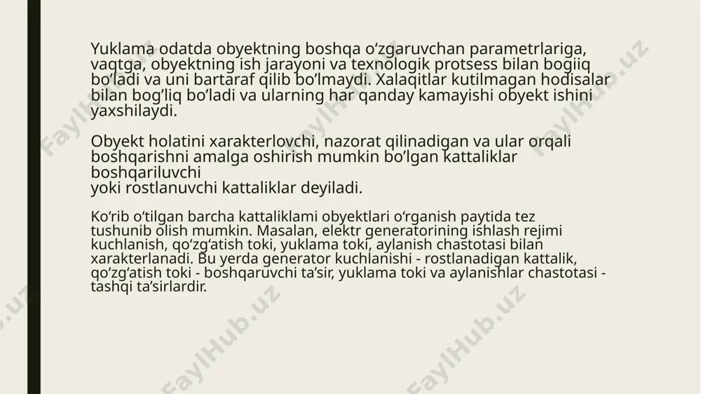 flarni bermoqchimiz:  suv resurslarini boshqarish tizimini takomillashtirish, suvdan foydalanish va suv iste’moli hisobini yuritishda «smart water» («aqlli suv») va shu kabi raqamli texnologiyalarni joriy qilish;  qishloq xo’jaligi ekinlarini yetishtirishda suv tejovchi sug’orish texnologiyalarini joriy qilishni yanada kengaytirish va davlat tomonidan rag’batlantirib borish, ushbu sohaga xorijiy investitsiyalar va grantlarni jalb qilish;  sug’oriladigan yerlarning meliorativ holatini yaxshilash va barqarorligini ta’minlash, yerlarning unumdorligini oshirishga ko’maklashish, tuproqning sho’rlanish darajasini pasaytirish va oldini olish bo’yicha samarali texnologiyalarni qo’llash;  suv xo’jaligida bozor iqtisodiyoti tamoyillarini, jumladan, suvni yetkazish xarajatlarining bir qismini bosqichma-bosqich suv iste’molchilari tomonidan qoplash tizimini joriy qilish, tushgan mablag’larni suv xo’jaligi ob’ektlarini o’z vaqtida sifatli ta’mirlash-tiklash, raqamli texnologiyalarni joriy qilish hamda samarali boshqarishga yo’naltirish;  suv xo’jaligida davlat-xususiy sheriklik va autsorsingni joriy etish, alohida suv xo’jaligi ob’ektlarini fermer, klaster va boshqa tashkilotlarga foydalanish uchun berish hamda tejalgan mablag’larni suv xo’jaligi ob’ektlarini modernizatsiya qilish va xodimlar mehnatiga haq to’lash va rag’batlantirishga yo’naltirish; …