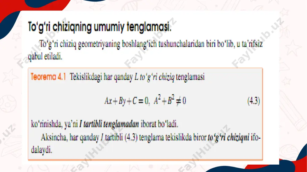 tekislikda to’g’ri chiziq tenglamalari - Page 3