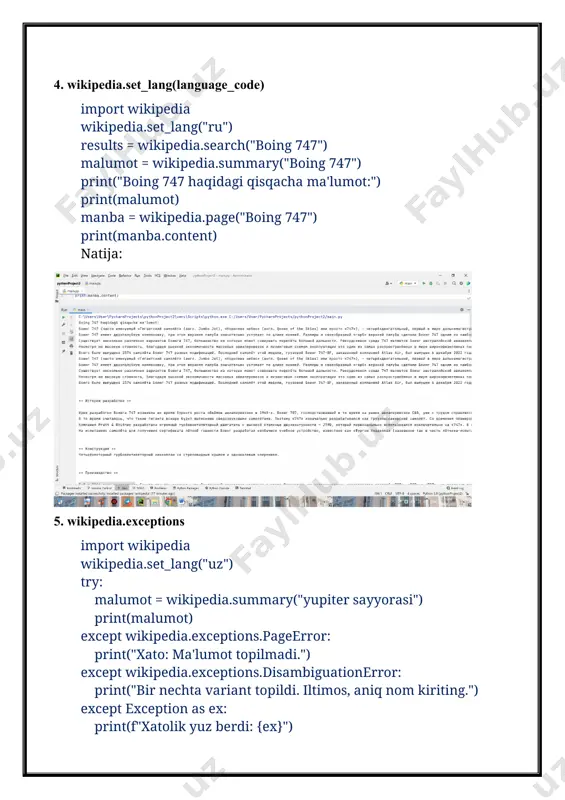 pythonda wikipedia kutubxonasi - Page 5