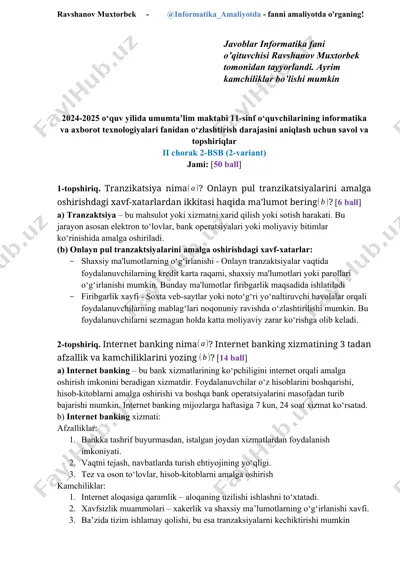tranzaktsiya nima? — DOCX