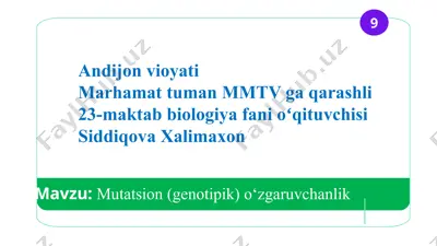 mutatsion (genotipik) o‘zgaruvchanlik — PPTX