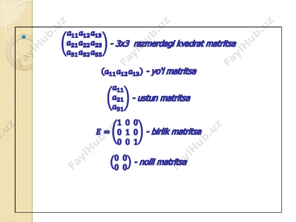 matritsa va ular ustida amallar. chts ni teskari matritsa yordamida yechish - Page 5