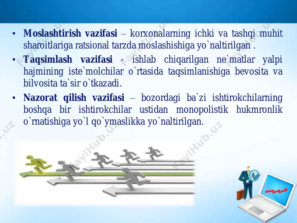 hqaruvchi organ narxni p3 = lmc(q3) = ar(q3) da o`rnatish kerak. muommo shundaki, bunday narx monopolist ihlab chiqarishini qoplamaydi va o`rtacha xarajatlardan kamroq bo`ladi q3, p3 ishlab chiqarayotgan monopolist p3hgfmaydonga teng bo`lgan zarar ko`radi. chizmada raqobatlashgan monopol firmaning qisqa muddatli muvozanat holati tasvirlangan. firma mahsuloti boshqa firmalar mahsulotidan farq qilgani uchun uning talab chizigʻi dr pastga yotiq yoʻnalgan. bu yerda dr firma uchun talab chizigʻidir, bozor talab chizigʻi bundan farq qiladi monopol raqobatlashgan bozorda firmaning qisqa muddatli muvozanati monopol hokimiyatidan olinadigan zararni ifodalovchi grafik • a va b iste’molchi yutug’ining yo’qotilishi. a monopol yutug’i. b va c monopol yo’qotishi . • mc meyoriy xarajar • mr meyoriy daromat raqobatlashgan (a) va monopol raqobatlashgan (b) bozorlarning uzoq muddatli oraliqdagi muvozanat holatlari raqobatlashgan bozorda iste’molchi va ishlab chiqaruvchilarning ortiqchaliklari oʻzining maksimal qiymatiga erishadi. monopol raqobatlashgan bozorning samarali yoki samarasiz ekanligini tahlil qilish uchun raqobatlashgan va monopol raqobatlashgan bozorlarning uzoq muddatli oraliqdagi muvozanat …