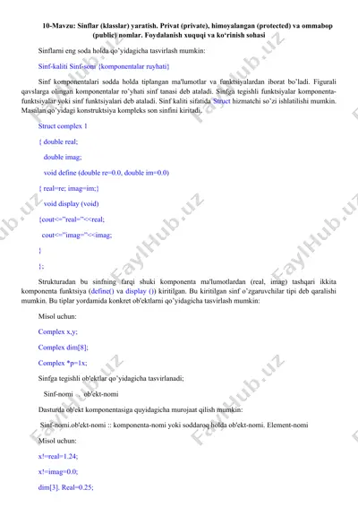 sinflarni eng soda holda yaratish — DOCX