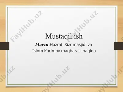 hazrati xizr masjidi — PPTX