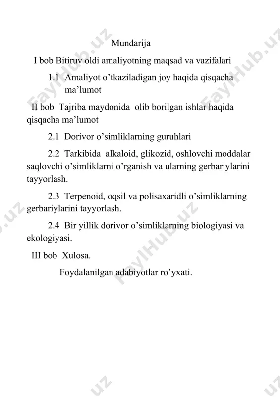 tsiya va standartizatsiya bo’limi, bosmaxona bor. institut faoliyati s. yu. yunusov, x.n.oripov, n.k.abbubakirov va boshqalar nomi bilan bog’liq. institutda 300dan ortiq xodim, jumladan, 1o’zbekiston fanlar akademiyasi akademik, 2 o’zbekiston respublikasi fan arbobi, 21 fan doktori, 60 fan nomzodi faoliyat ko’rsatadi. amaliyotimizning dastlabki kunlari. oshlovchi modda saqlaydigan o’simliklarning gerbariylarini tayyorlash jarayoni. image4.jpeg image5.jpeg image6.jpeg image7.jpeg image8.jpeg image9.jpeg image10.jpeg image11.jpeg image12.jpeg image13.jpeg image14.jpeg image15.jpeg image16.jpeg image17.jpeg image18.jpeg image19.jpeg image20.jpeg image21.jpeg image22.jpeg image23.jpeg image24.jpeg image25.jpeg image26.jpeg image27.jpeg image28.jpeg image29.jpeg image30.jpeg image31.jpeg image32.jpeg image33.jpeg image34.jpeg image1.png image2.jpeg image3.jpeg