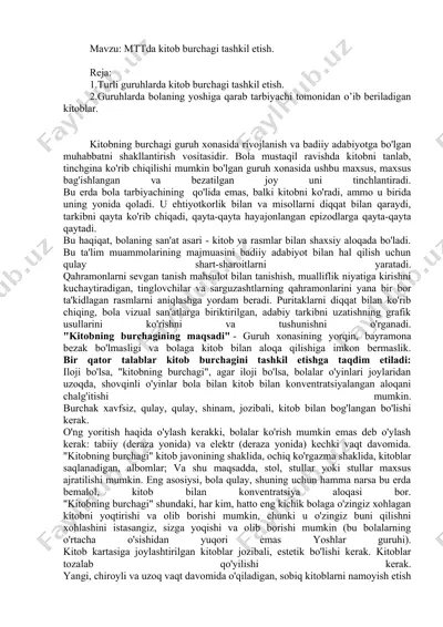 kitob burchagi tashkil etish — DOC